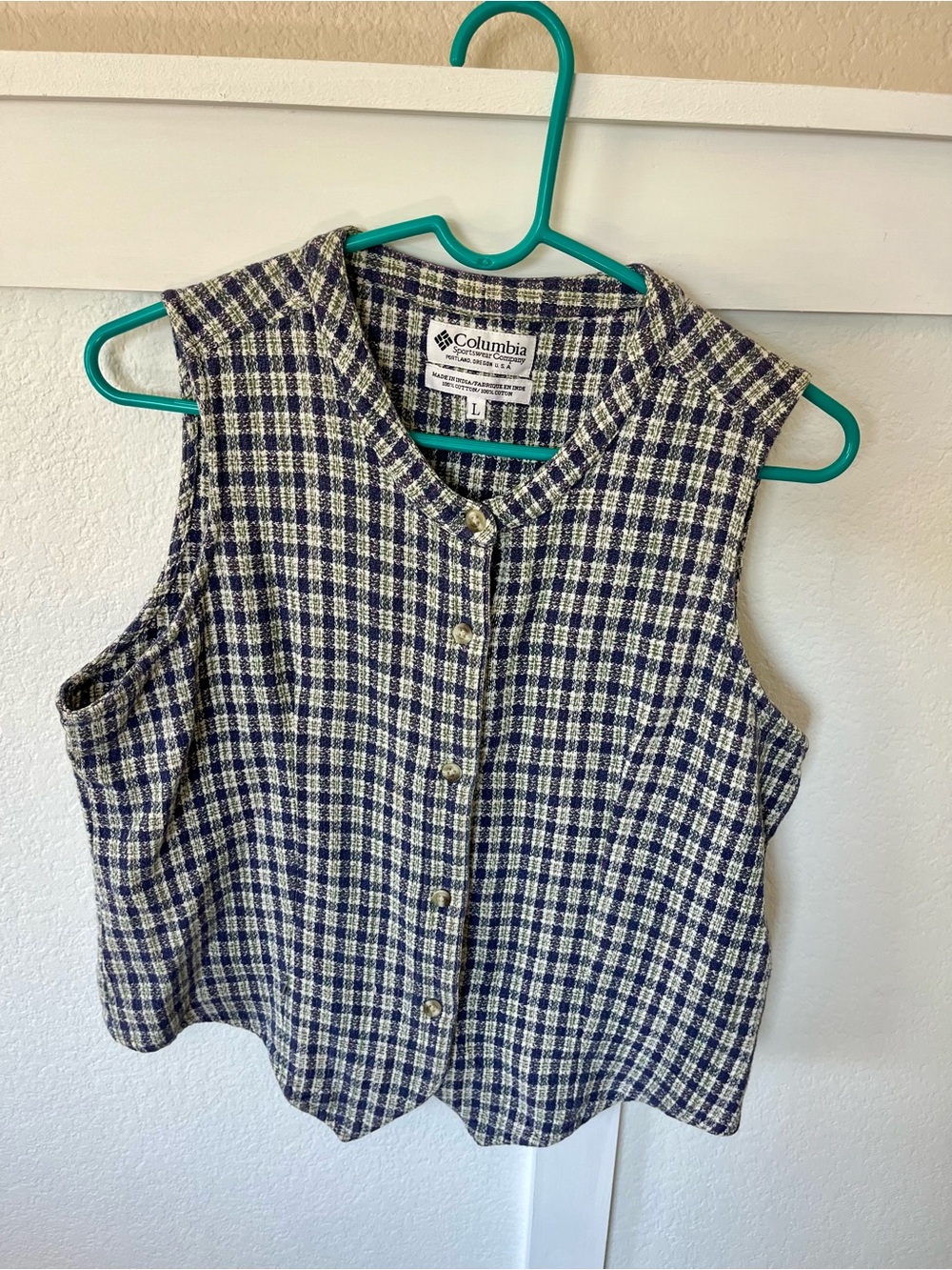 Vintage Columbia Women’s Large Plaid Outdoor Vest